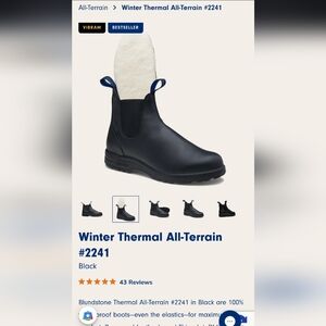 Blundstone Black Thermal Boots Size 8 U.K/9 Mens/ 11 Womens